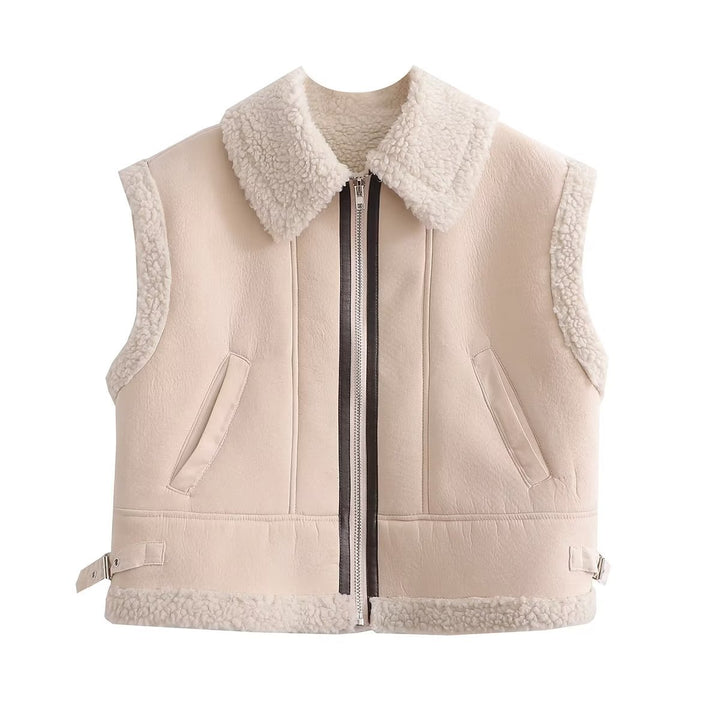 Damen modische Weste mit weichem Fleecefutter und modernem Design Drune