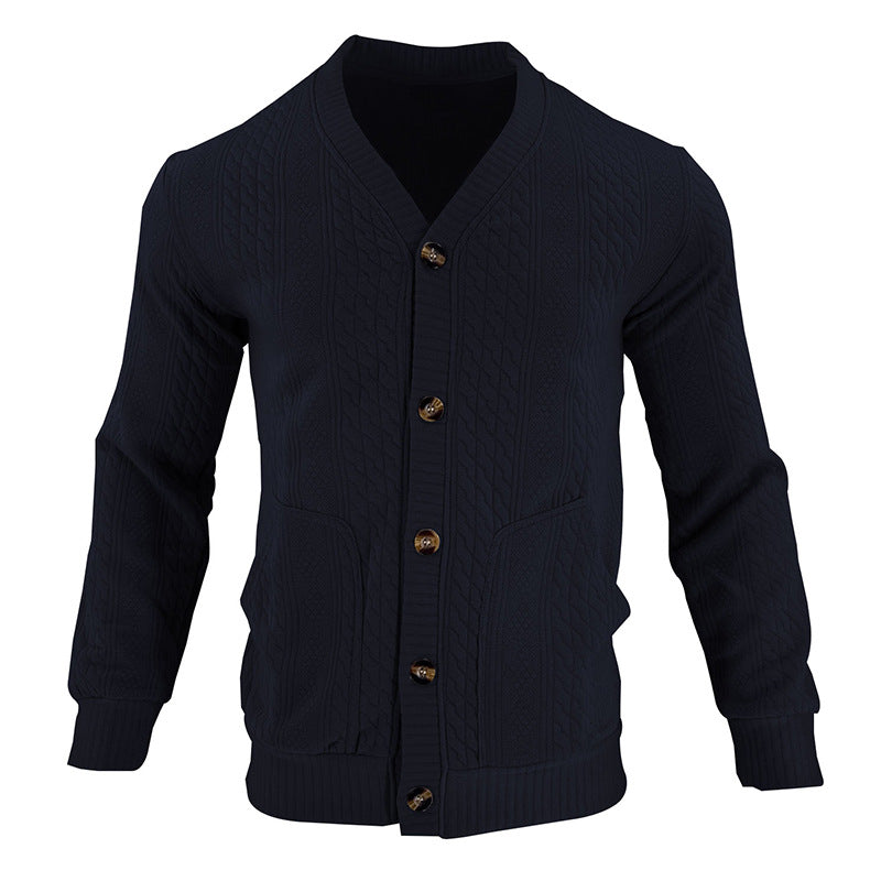 Herren Strickjacke mit hochwertigem Strukturmuster und modernen Knöpfen Drune
