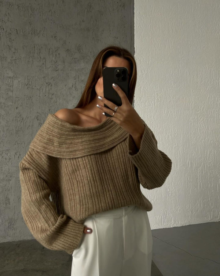 Damen Oversized Pullover mit strukturiertem Design Drune