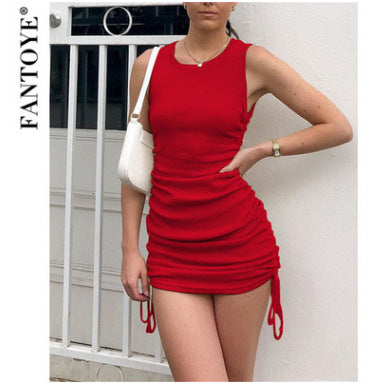 Damen Wickelkleid mit modernen Rüschendetails und figurbetontem Schnitt Drune