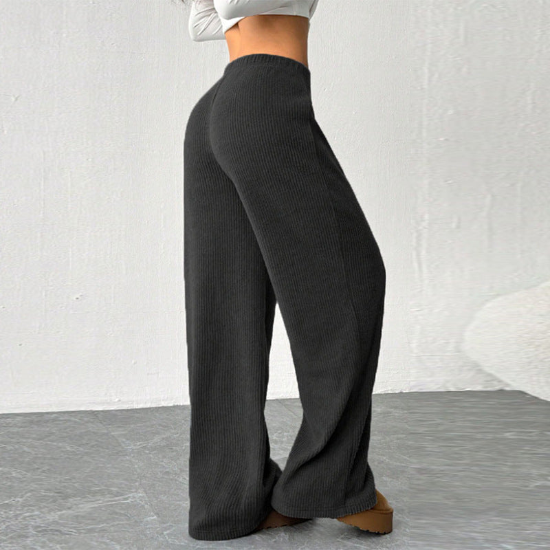 Damen weite Strick-Hosen mit elastischem Bund Drune