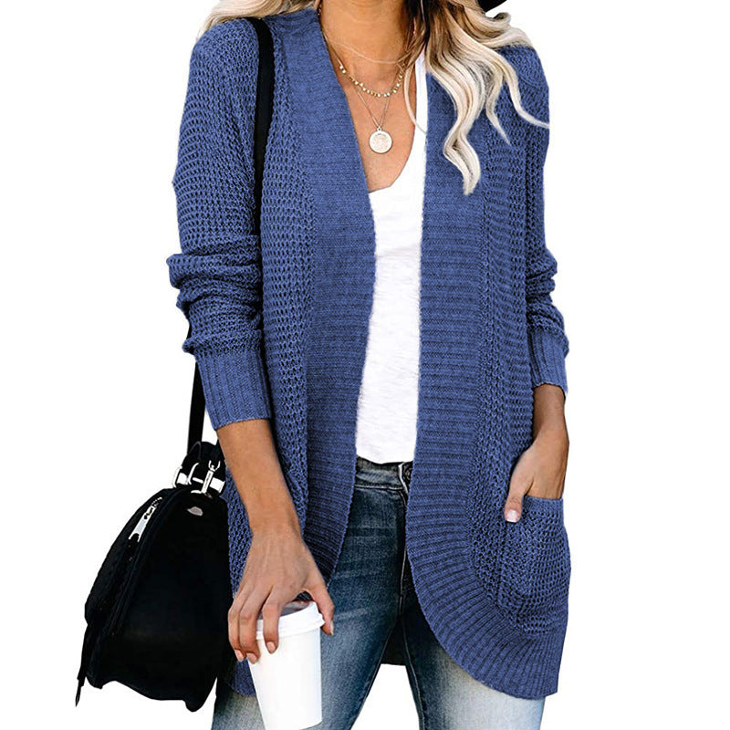 Damen Strickjacke mit offenem Schnitt und seitlichen Taschen Drune
