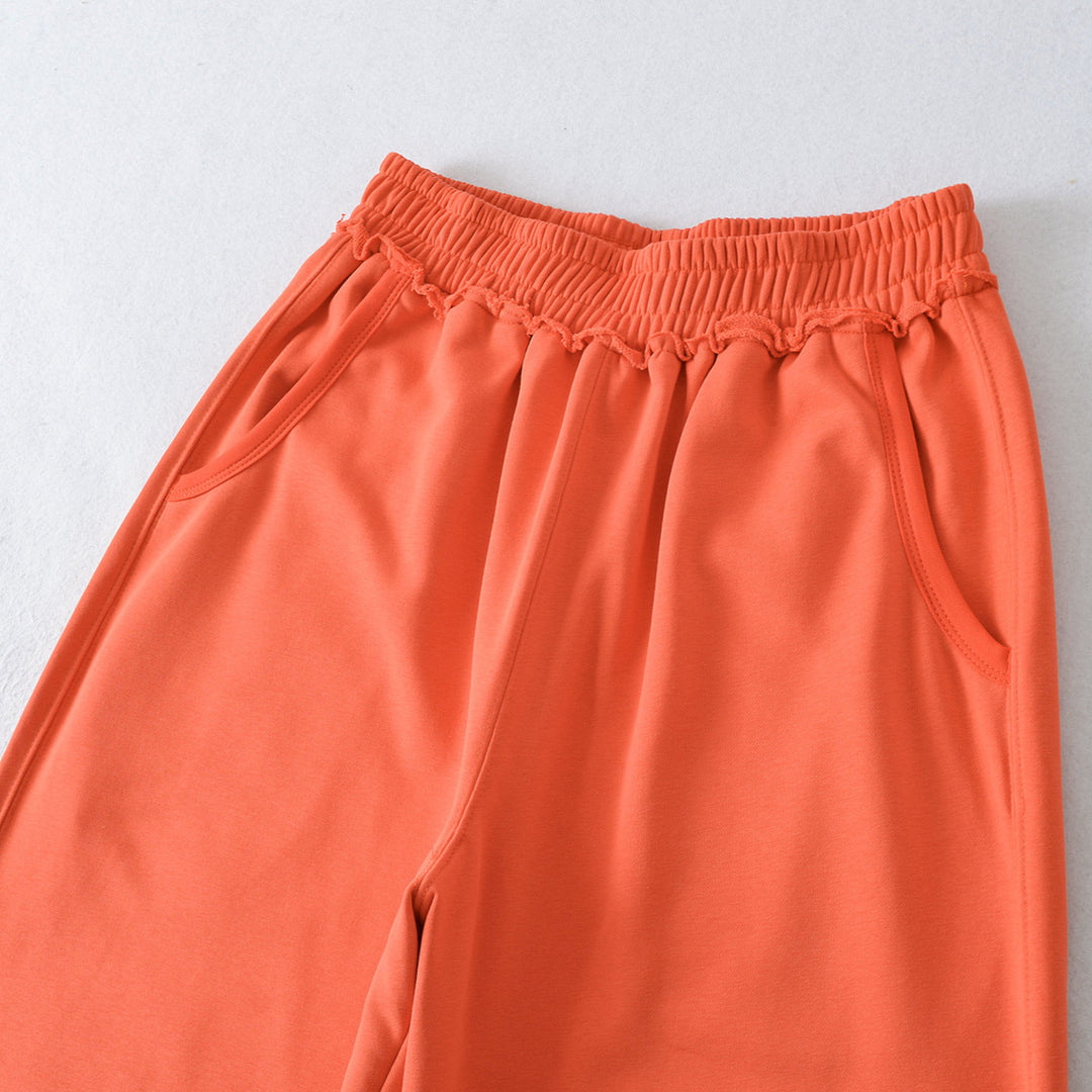 Damen weite Sporthose mit elastischem Bund und seitlichen Eingrifftaschen Drune