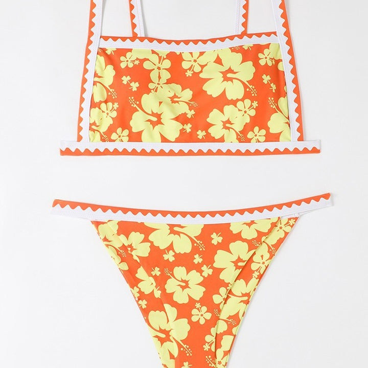 Damen Bikini-Set mit floralem Design und trendy Trägerdetails Drune