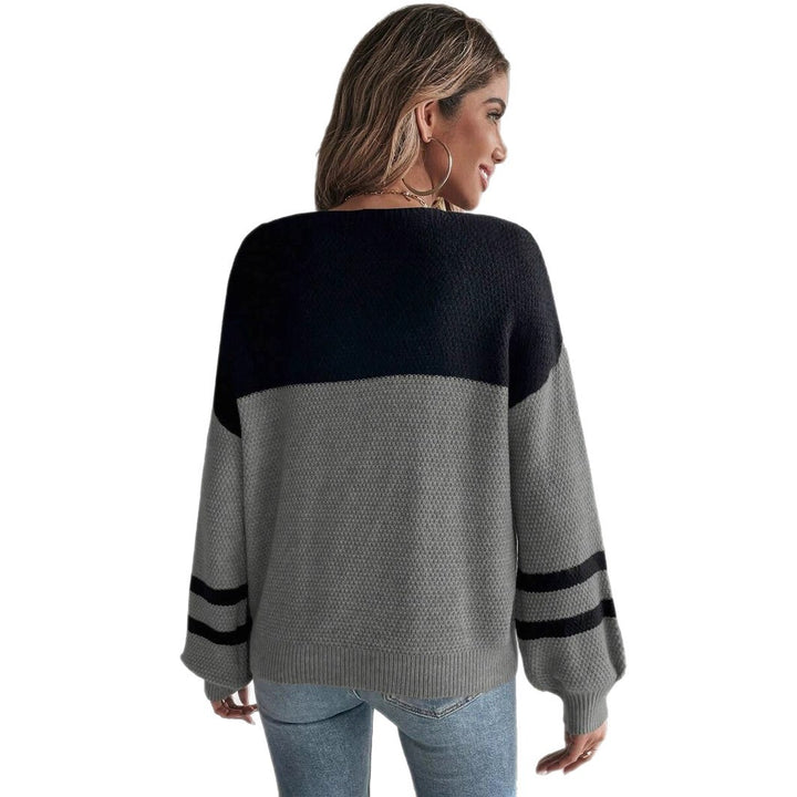 Damen legerer Strickpullover mit strukturiertem Obermaterial und eleganten Streifen Drune