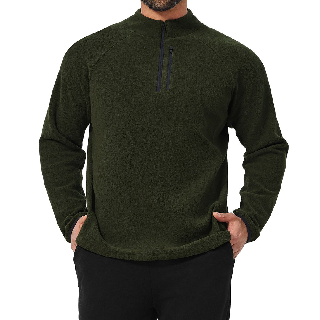 Herren Mikrofleece Pullover mit halbem Reißverschluss und Raglanärmeln Drune