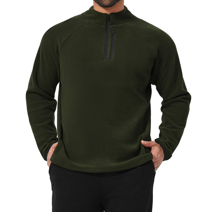 Herren Mikrofleece Pullover mit halbem Reißverschluss und Raglanärmeln Drune