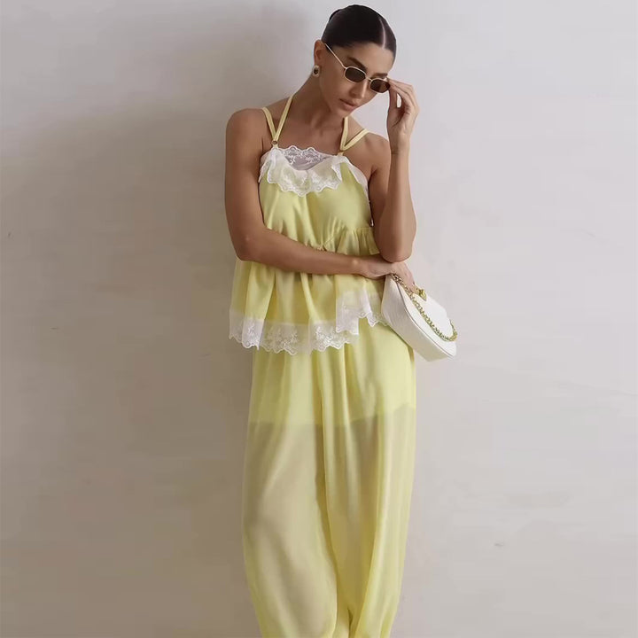 Damen luftiges Schalenoberteil mit elegantem Hosenansatz Drune