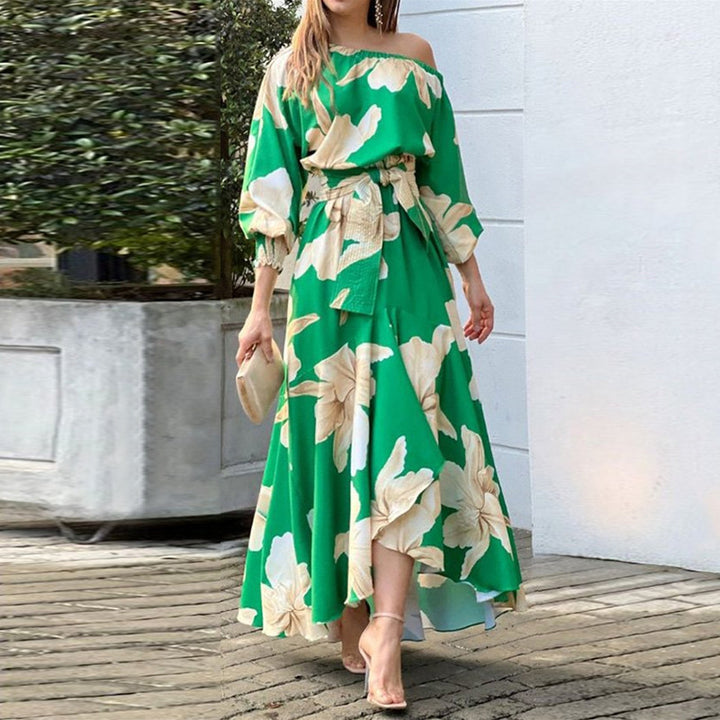 Damen Maxikleid mit raffiniertem schulterfreiem Design und Taillierung Drune