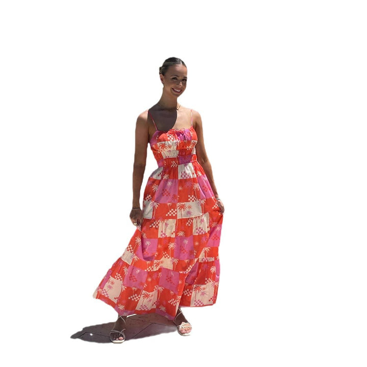 Damen Maxikleid mit floralem Muster Drune