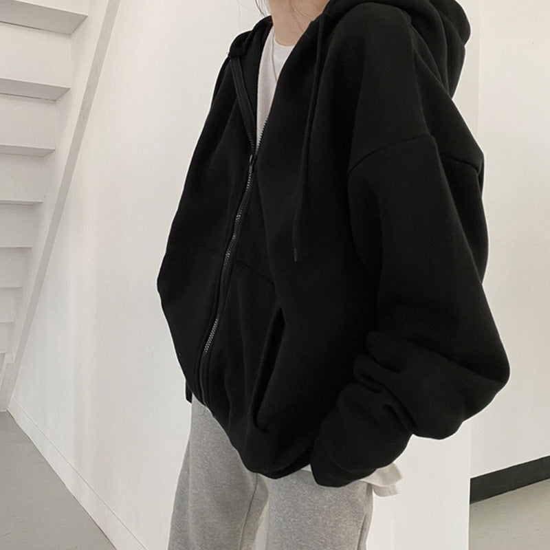 Damen Cozy Übergroße Zip-Up Hoodie Drune
