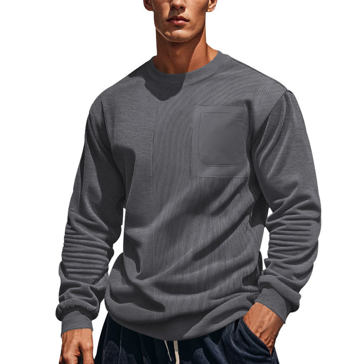 Herren moderne Sweatshirt mit strukturiertem Muster und praktischer Brusttasche Drune