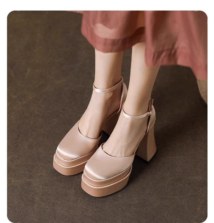 Damen Plateau-High-Heels mit schickem Riemen Drune
