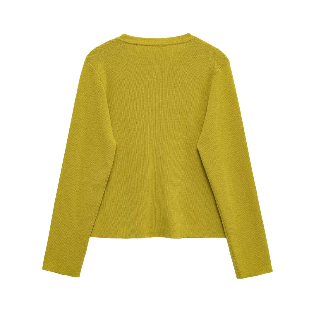 Damen lässige Strickjacke mit feinen Knopfdetails Drune