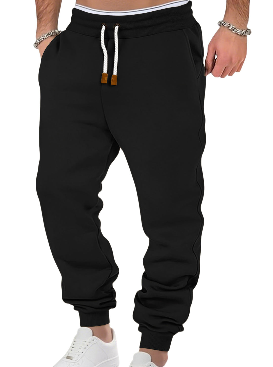 Herren nan komfortable Jogginghose aus hochwertiger Baumwollmischung mit elastischem Bund Kordelzug und Bündchen Drune