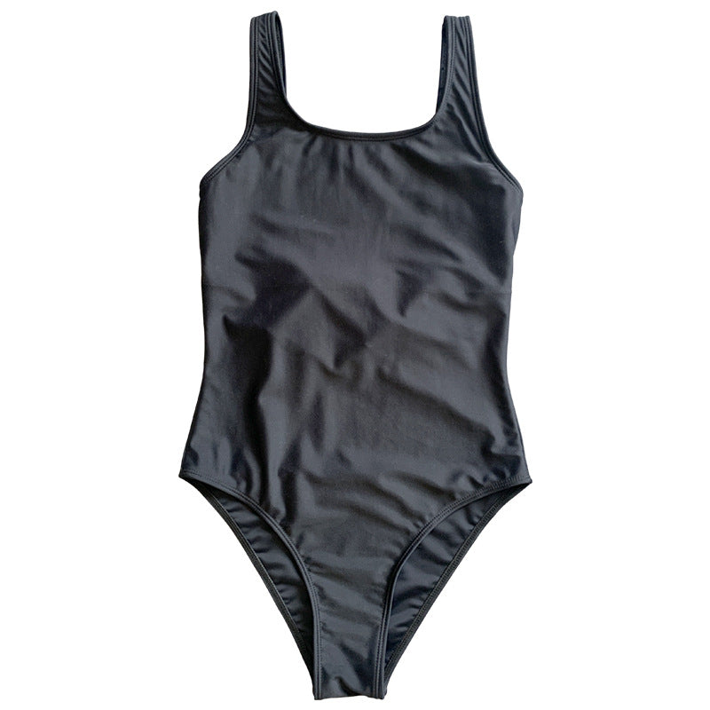 Damen Einteiler Badeanzug mit sportlichem Schnitt und hohem Beinausschnitt Drune