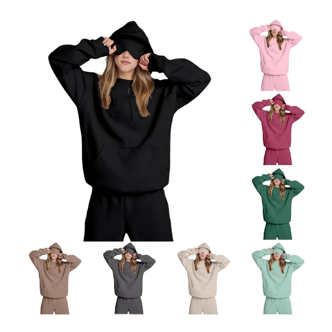 Damen Kapuzenpullover mit integriertem Schlafmasken-Design Drune