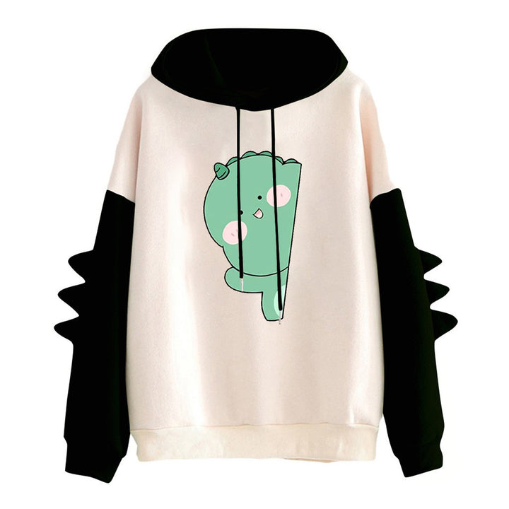 Damen Kapuzenpullover mit einzigartigem Dinosaurier-Motiv Drune