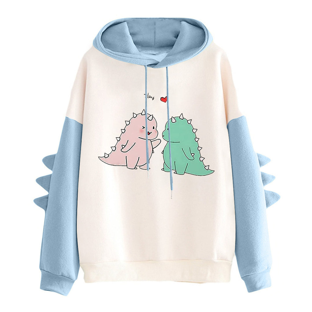 Damen Kapuzenpullover mit verspieltem Dinosaurier-Design Drune