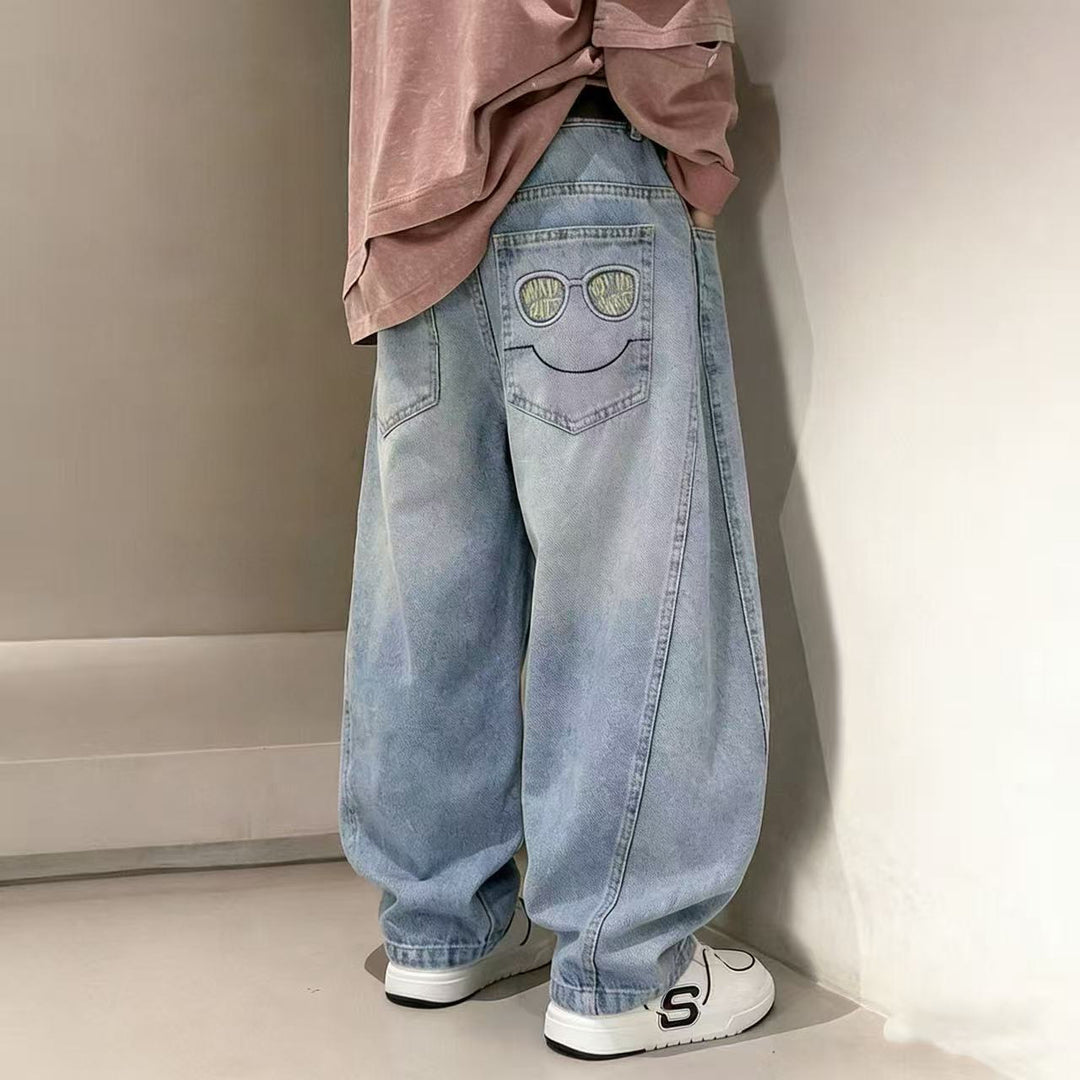 Herren weite Jeanshose mit lässigem Design Drune