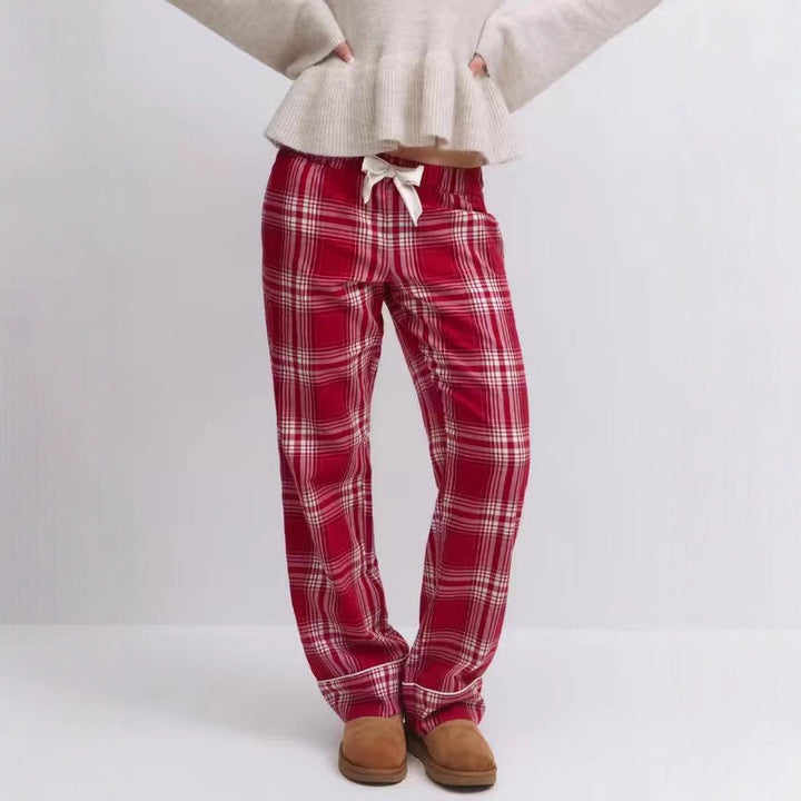 Damen nan lässiges Schlafanzug-Set mit gerafftem Camisole-Oberteil, Rüschenunterbrust und Hose mit Gummibund Drune