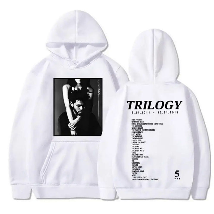 Damen Kapuzenpullover mit künstlerischem Fotodruck und einzigartigem Schriftzug Drune
