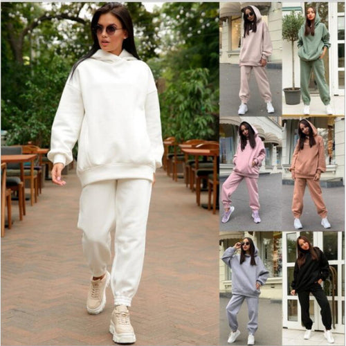 Damen Lässiges Sweatshirt- und Jogginghosen-Set mit moderner Passform Drune