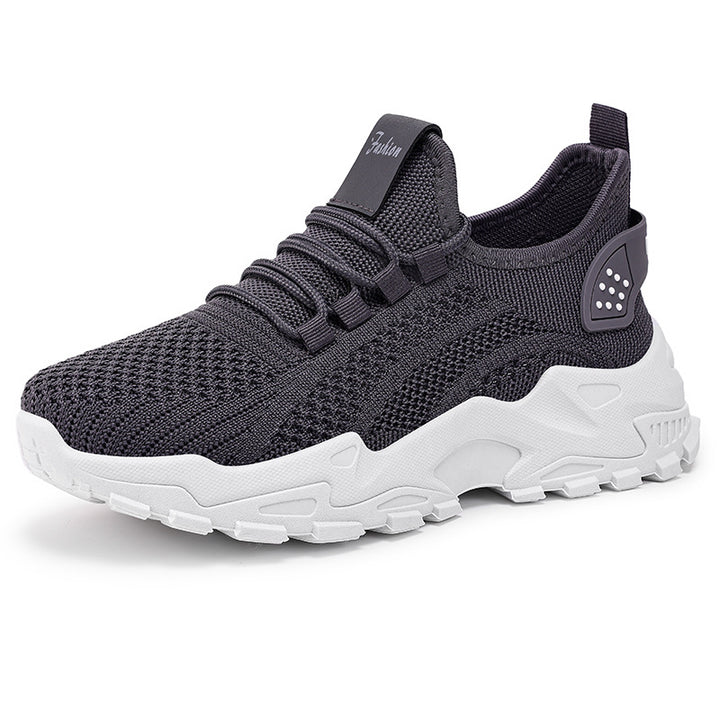 Unisex nan atmungsaktive Strick-Sneaker mit dicker Profilsohle und elastischem Slip-on Drune