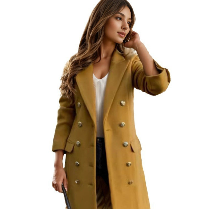 Damen eleganter doppelreihiger Blazer-Mantel Drune