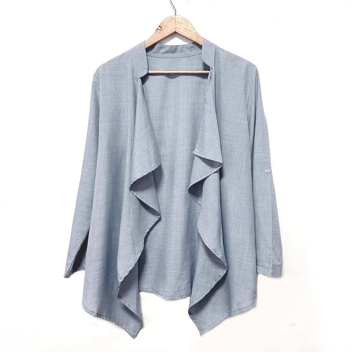 Damen lässige lange Jacke mit asymmetrischem Schnitt Drune