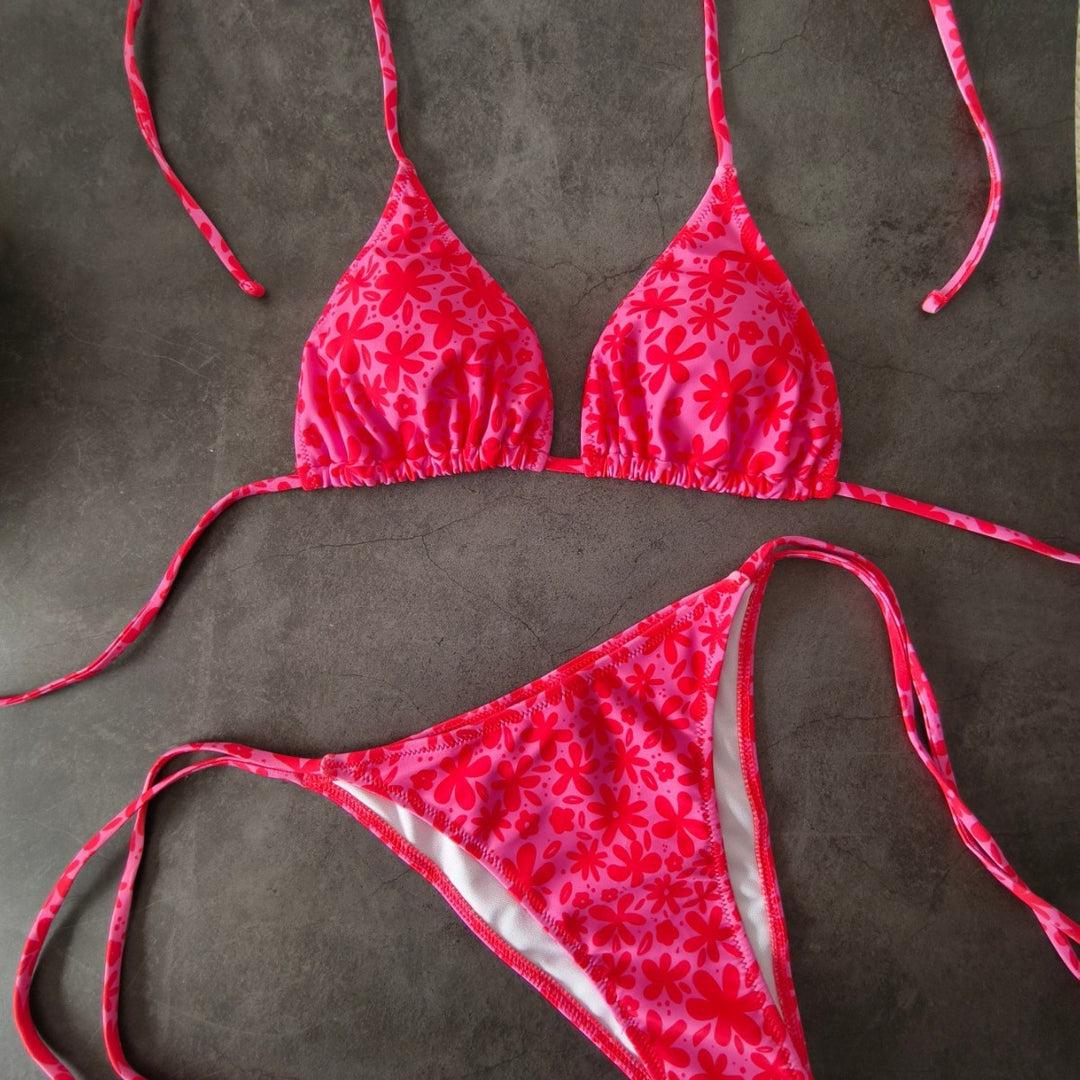 Damen Triangel-Bikini mit floralem Design Drune
