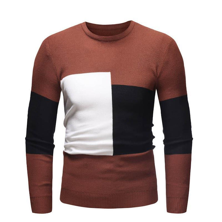 Herren Designer Pullover mit modernem Blockmuster Drune