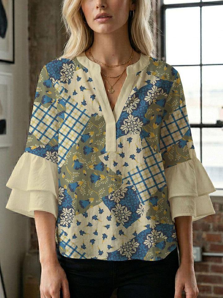 Damen Bluse mit wunderschönen floralem Design Drune