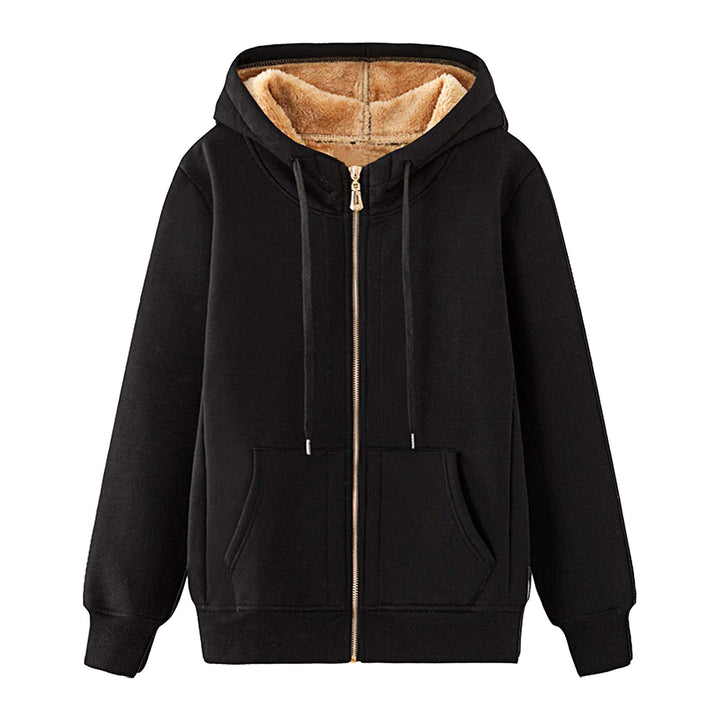 Damen Kapuzenjacke mit flauschigem Innenfutter und praktischen Taschen Drune