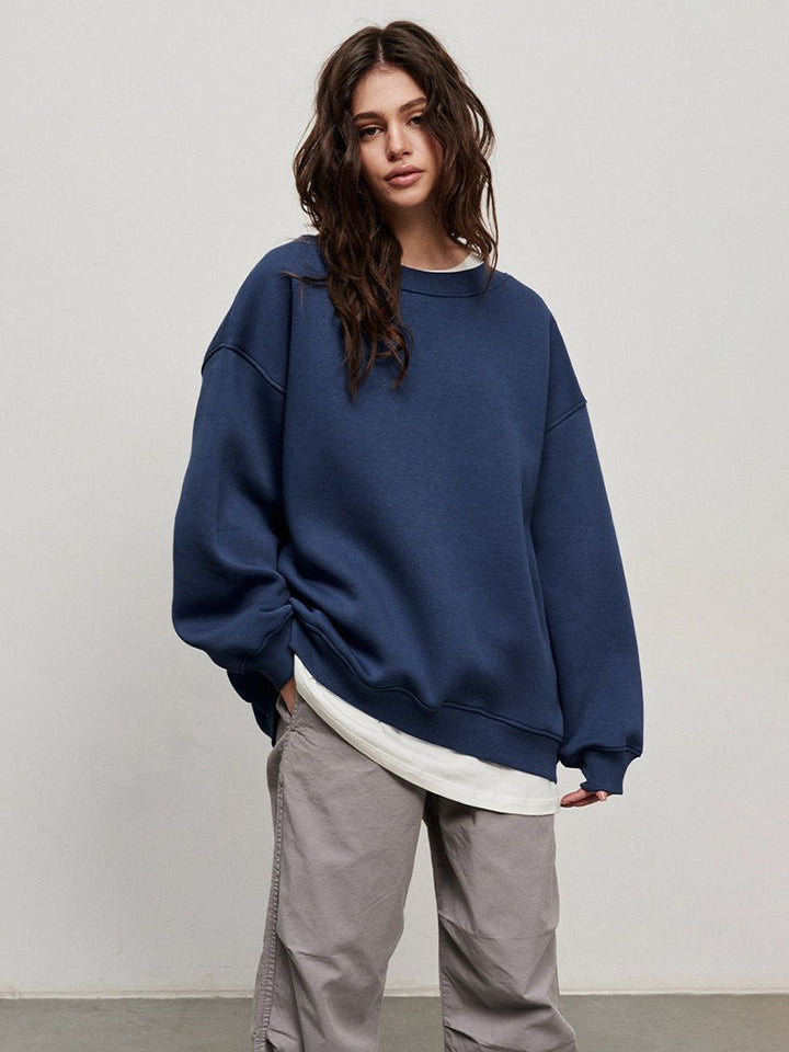 Damen Oversized Sweatshirt im lässigen Stil mit übergroßen Ärmeln und elastischen Bündchen Drune