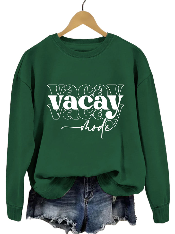 Damen Sweatshirt mit lässigem Schriftzug und entspannter Passform Drune