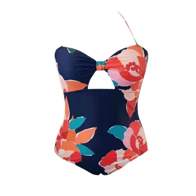 Damen Eleganter Hochgeschnittener Badeanzug mit modischen Ausschnitten Drune