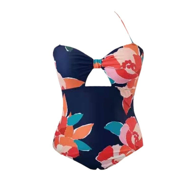 Damen Eleganter Hochgeschnittener Badeanzug mit modischen Ausschnitten Drune