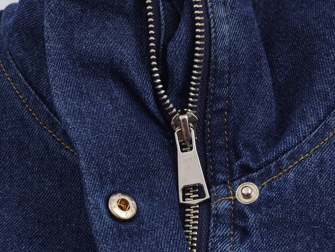 Damen lässige Denimjacke mit hohem Kragen und weitem Schnitt Drune