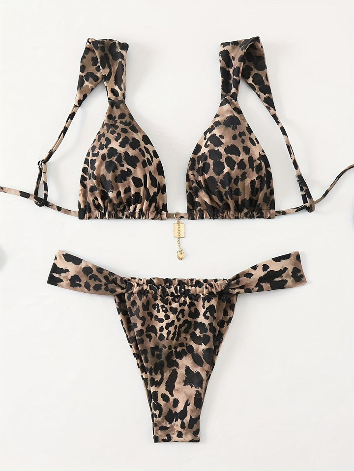 Damen zweiteiliges Tiermuster-Bikini-Set Drune