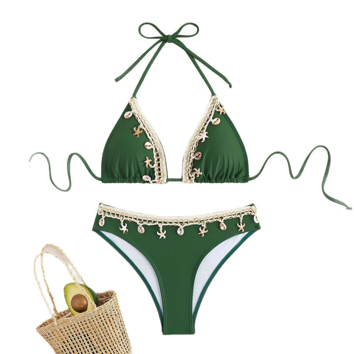 Damen Triangel-Bikini mit eleganten Muschelverzierungen Drune