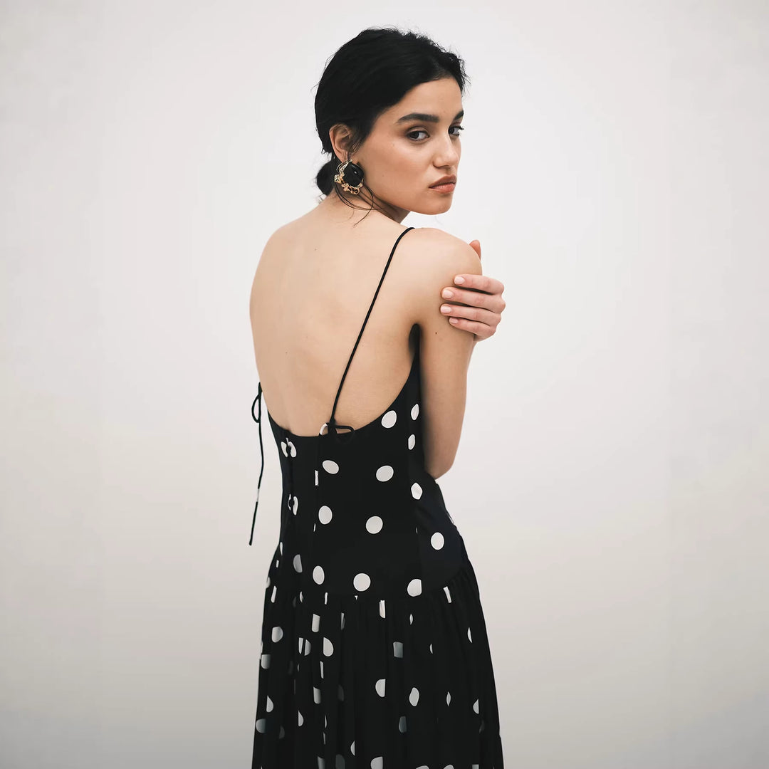 Damen Maxi-Kleid mit Punkten Drune