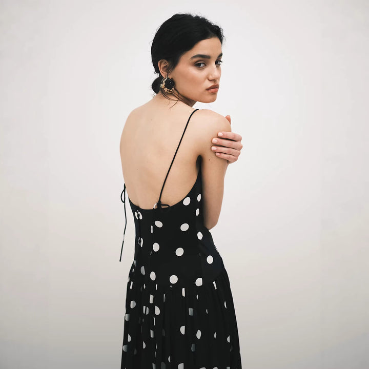 Damen Maxi-Kleid mit Punkten Drune