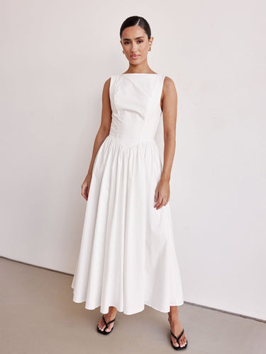 Damen Maxikleid mit zeitlosem Schnitt und elegantem Taillenbund Drune