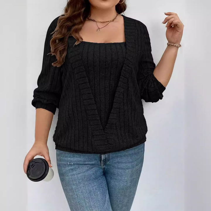 Damen vielseitige Strickjacke mit eleganter Rippenstruktur Drune