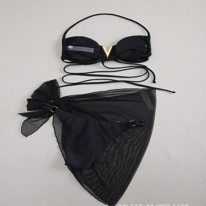 Damen Designer-Bikini mit trendigem Wickelrock Drune