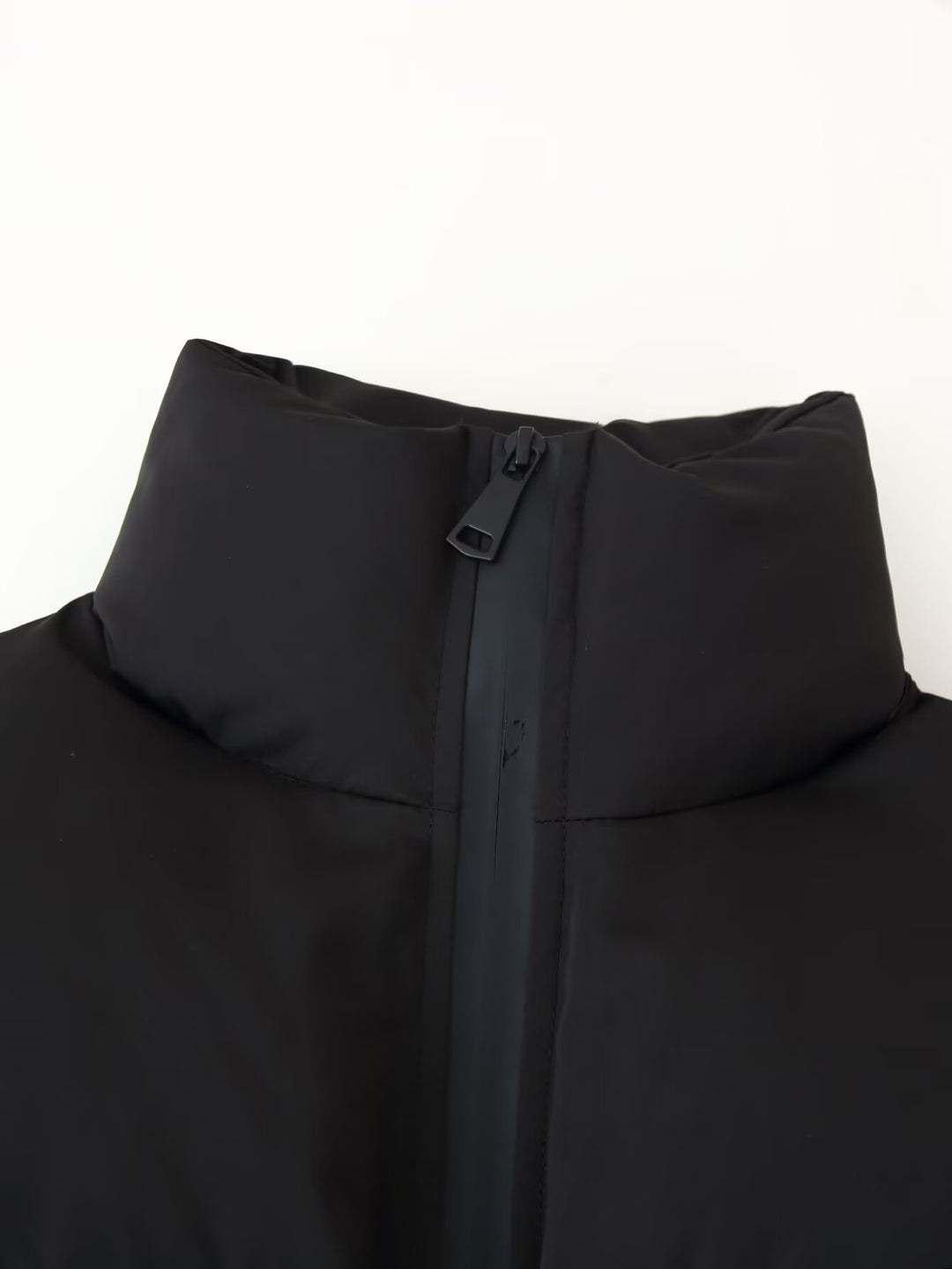 Damen modische cropped Steppjacke mit hohem Kragen und elastischem Saum Drune