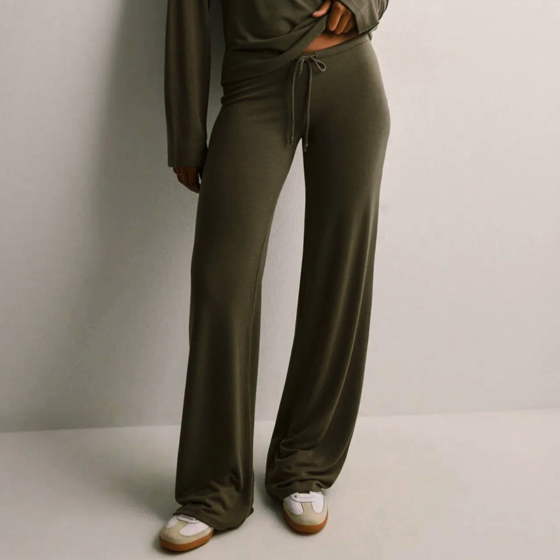 Damen bequeme Lounge-Hosen mit verstellbarem Bund Drune