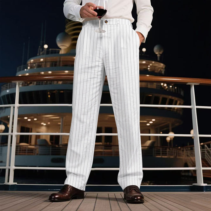 Herren elegante Streifen-Hose Drune