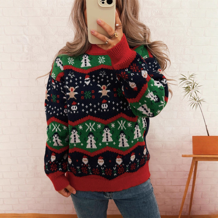 Damen Weihnachtspullover mit fröhlichem Motiv und lässigem Schnitt Drune
